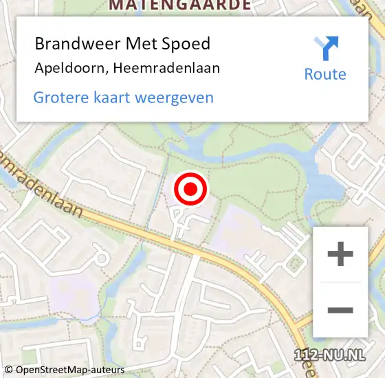 Locatie op kaart van de 112 melding: Brandweer Met Spoed Naar Apeldoorn, Heemradenlaan op 23 december 2023 23:57