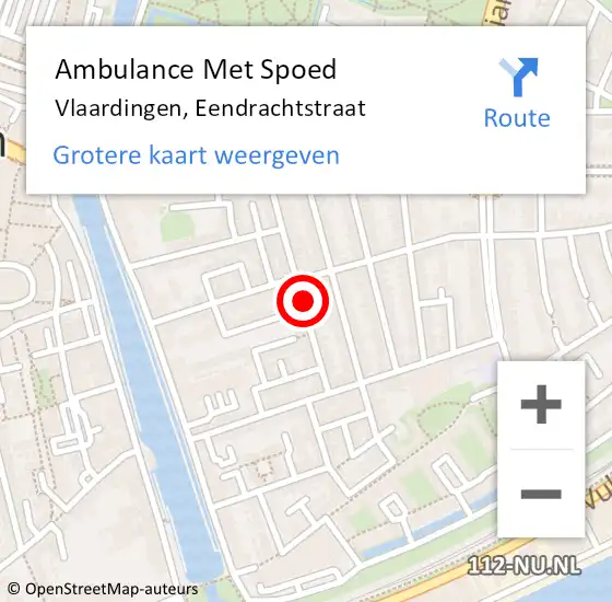 Locatie op kaart van de 112 melding: Ambulance Met Spoed Naar Vlaardingen, Eendrachtstraat op 24 december 2023 00:11