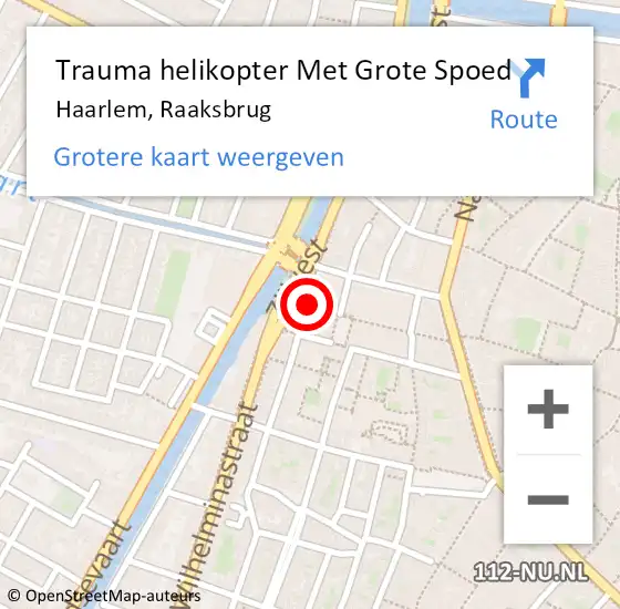 Locatie op kaart van de 112 melding: Trauma helikopter Met Grote Spoed Naar Haarlem, Raaksbrug op 24 december 2023 00:13