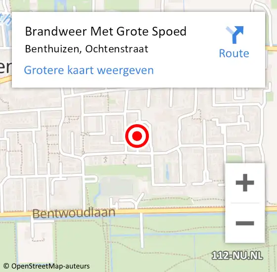 Locatie op kaart van de 112 melding: Brandweer Met Grote Spoed Naar Benthuizen, Ochtenstraat op 24 december 2023 01:09