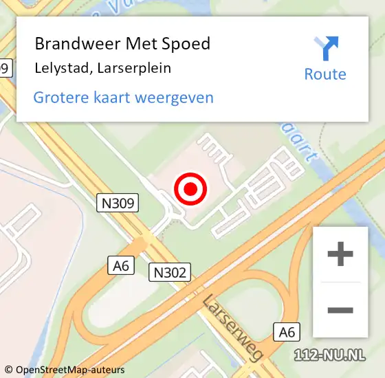 Locatie op kaart van de 112 melding: Brandweer Met Spoed Naar Lelystad, Larserplein op 24 december 2023 03:18