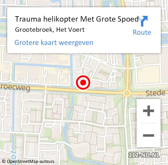 Locatie op kaart van de 112 melding: Trauma helikopter Met Grote Spoed Naar Grootebroek, Het Voert op 24 december 2023 06:27