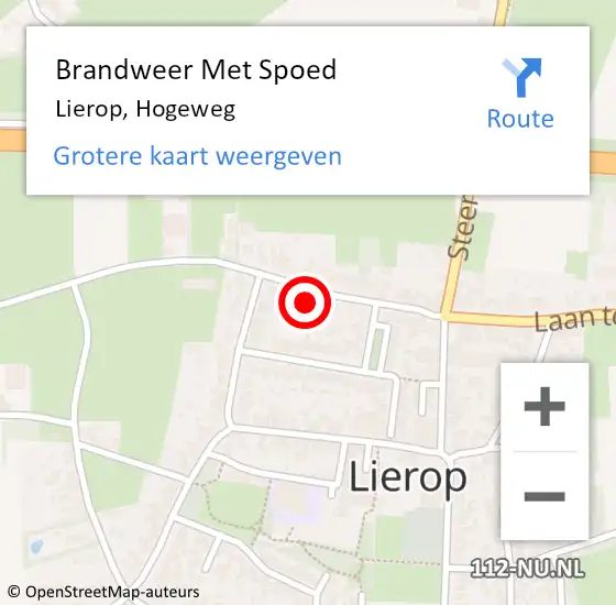 Locatie op kaart van de 112 melding: Brandweer Met Spoed Naar Lierop, Hogeweg op 24 december 2023 07:21