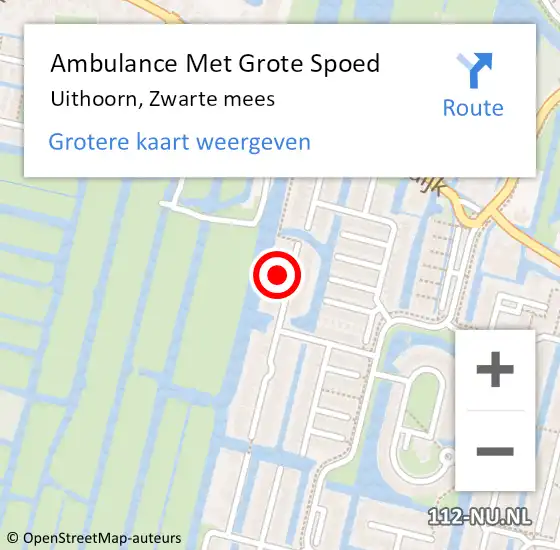 Locatie op kaart van de 112 melding: Ambulance Met Grote Spoed Naar Uithoorn, Zwarte mees op 24 december 2023 07:22