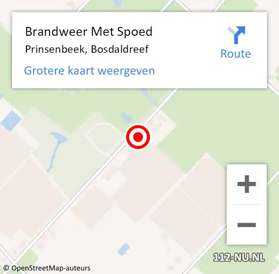 Locatie op kaart van de 112 melding: Brandweer Met Spoed Naar Prinsenbeek, Bosdaldreef op 24 december 2023 08:20