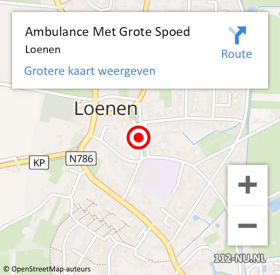 Locatie op kaart van de 112 melding: Ambulance Met Grote Spoed Naar Loenen op 24 december 2023 09:32