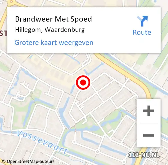 Locatie op kaart van de 112 melding: Brandweer Met Spoed Naar Hillegom, Waardenburg op 24 december 2023 09:51