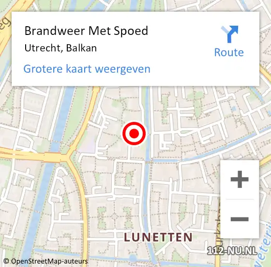 Locatie op kaart van de 112 melding: Brandweer Met Spoed Naar Utrecht, Balkan op 24 december 2023 10:36