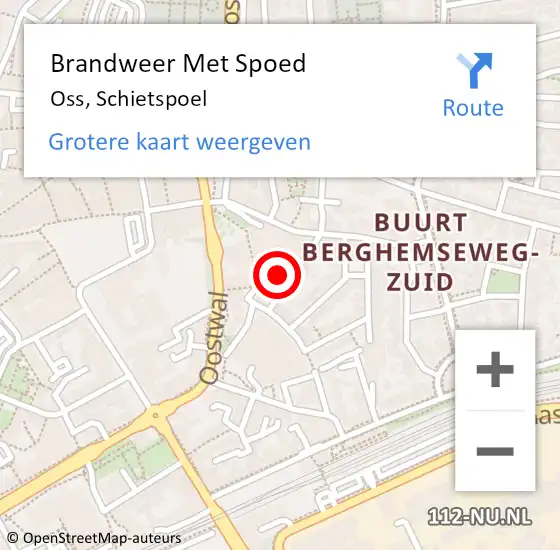 Locatie op kaart van de 112 melding: Brandweer Met Spoed Naar Oss, Schietspoel op 24 december 2023 11:55