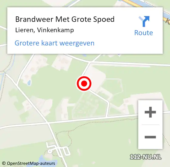 Locatie op kaart van de 112 melding: Brandweer Met Grote Spoed Naar Lieren, Vinkenkamp op 24 december 2023 12:37