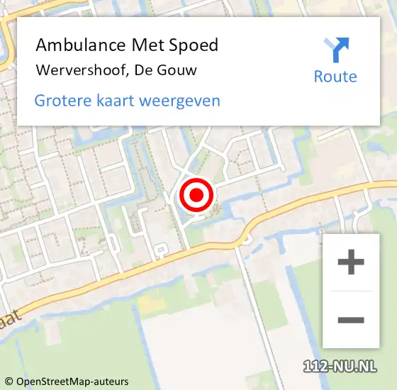 Locatie op kaart van de 112 melding: Ambulance Met Spoed Naar Wervershoof, De Gouw op 24 december 2023 12:54
