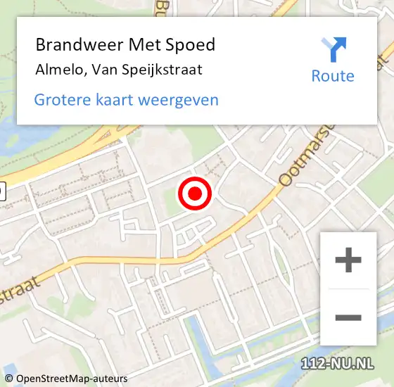 Locatie op kaart van de 112 melding: Brandweer Met Spoed Naar Almelo, Van Speijkstraat op 24 december 2023 13:12