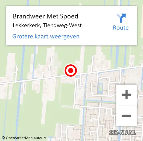 Locatie op kaart van de 112 melding: Brandweer Met Spoed Naar Lekkerkerk, Tiendweg-West op 24 december 2023 14:09