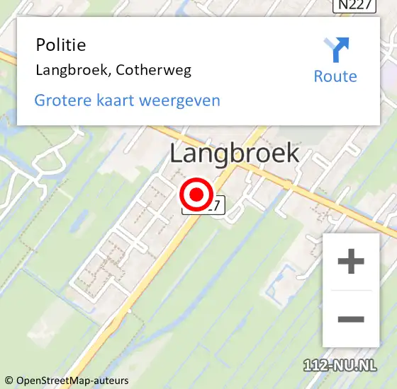 Locatie op kaart van de 112 melding: Politie Langbroek, Cotherweg op 19 september 2014 15:41