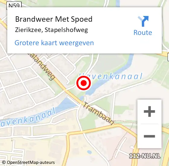 Locatie op kaart van de 112 melding: Brandweer Met Spoed Naar Zierikzee, Stapelshofweg op 24 december 2023 15:46