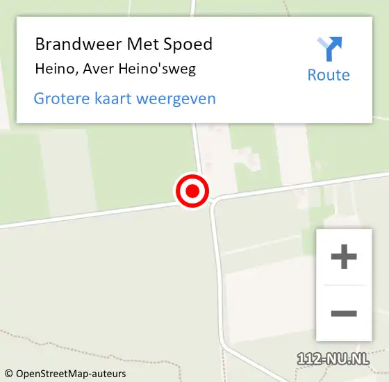 Locatie op kaart van de 112 melding: Brandweer Met Spoed Naar Heino, Aver Heino'sweg op 24 december 2023 16:26
