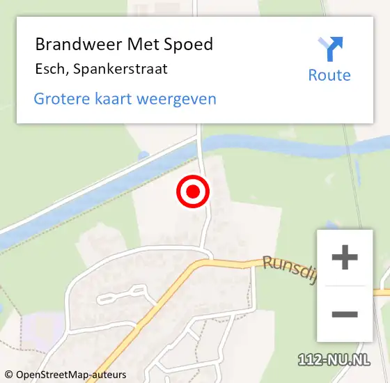 Locatie op kaart van de 112 melding: Brandweer Met Spoed Naar Esch, Spankerstraat op 24 december 2023 16:28