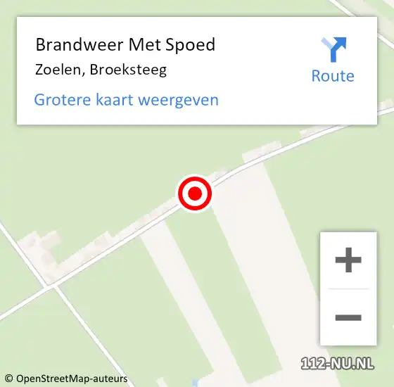 Locatie op kaart van de 112 melding: Brandweer Met Spoed Naar Zoelen, Broeksteeg op 24 december 2023 16:32