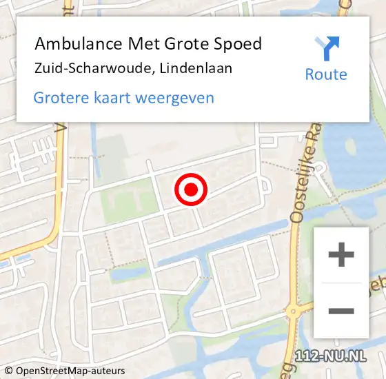 Locatie op kaart van de 112 melding: Ambulance Met Grote Spoed Naar Zuid-Scharwoude, Lindenlaan op 24 december 2023 16:46