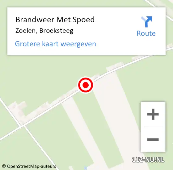 Locatie op kaart van de 112 melding: Brandweer Met Spoed Naar Zoelen, Broeksteeg op 24 december 2023 16:46
