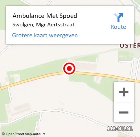 Locatie op kaart van de 112 melding: Ambulance Met Spoed Naar Swolgen, Mgr Aertsstraat op 19 september 2014 15:50