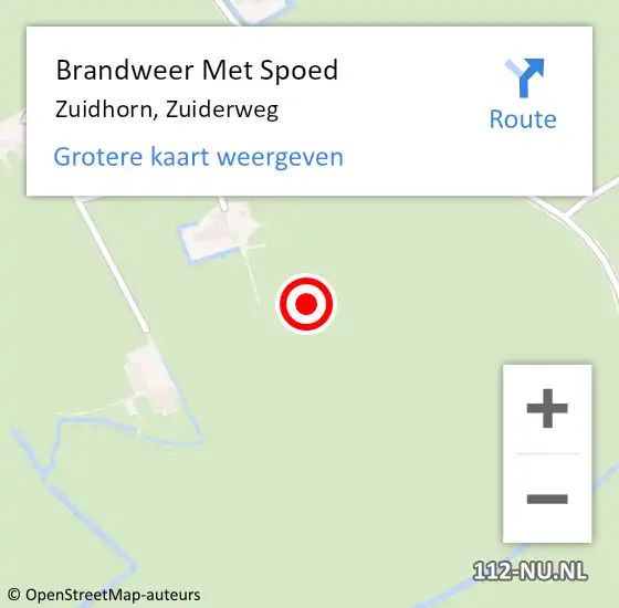 Locatie op kaart van de 112 melding: Brandweer Met Spoed Naar Zuidhorn, Zuiderweg op 24 december 2023 17:43