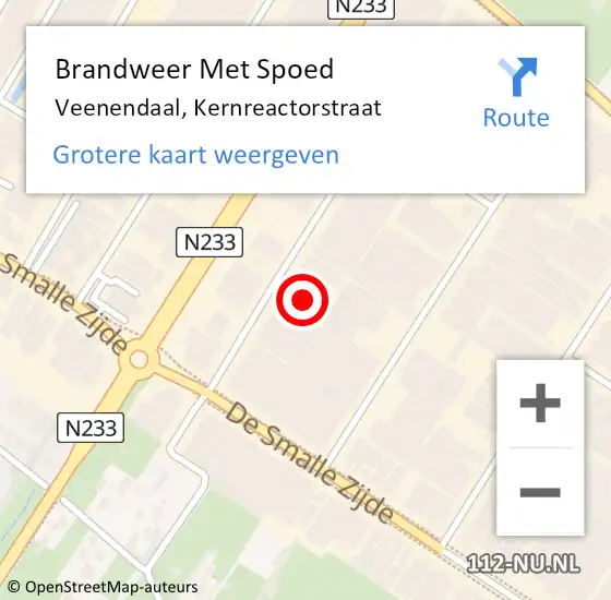 Locatie op kaart van de 112 melding: Brandweer Met Spoed Naar Veenendaal, Kernreactorstraat op 24 december 2023 18:30