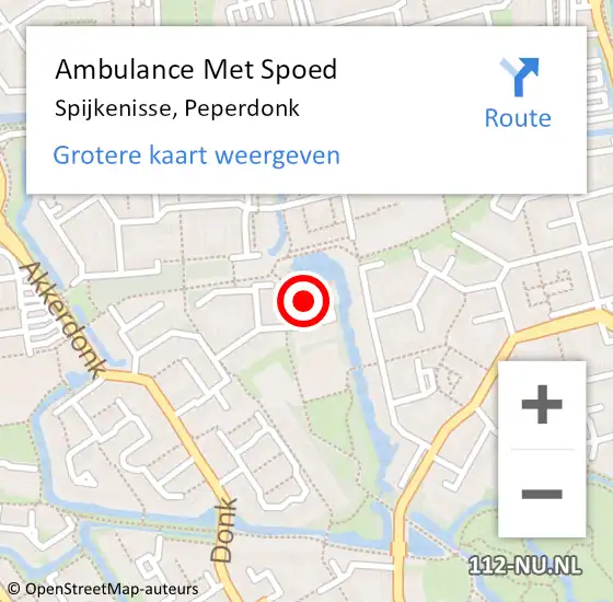 Locatie op kaart van de 112 melding: Ambulance Met Spoed Naar Spijkenisse, Peperdonk op 24 december 2023 18:45