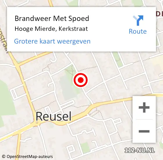 Locatie op kaart van de 112 melding: Brandweer Met Spoed Naar Hooge Mierde, Kerkstraat op 24 december 2023 20:10