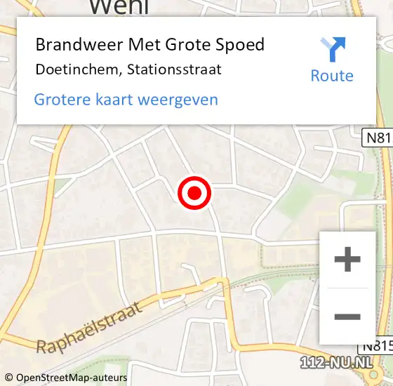 Locatie op kaart van de 112 melding: Brandweer Met Grote Spoed Naar Doetinchem, Stationsstraat op 24 december 2023 20:26