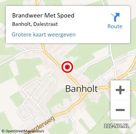 Locatie op kaart van de 112 melding: Brandweer Met Spoed Naar Banholt, Dalestraat op 24 december 2023 20:30