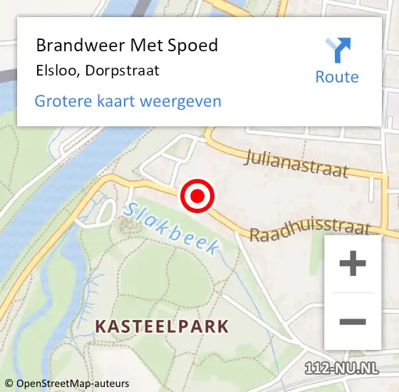 Locatie op kaart van de 112 melding: Brandweer Met Spoed Naar Elsloo, Dorpstraat op 24 december 2023 20:54