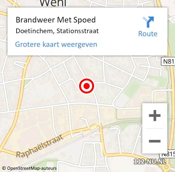 Locatie op kaart van de 112 melding: Brandweer Met Spoed Naar Doetinchem, Stationsstraat op 24 december 2023 21:12