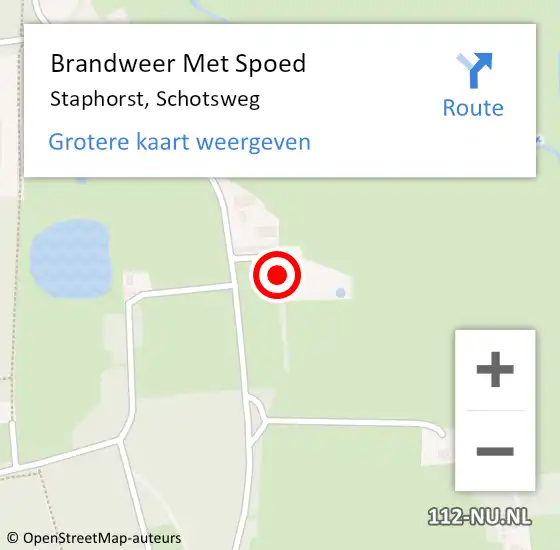 Locatie op kaart van de 112 melding: Brandweer Met Spoed Naar Staphorst, Schotsweg op 24 december 2023 21:24