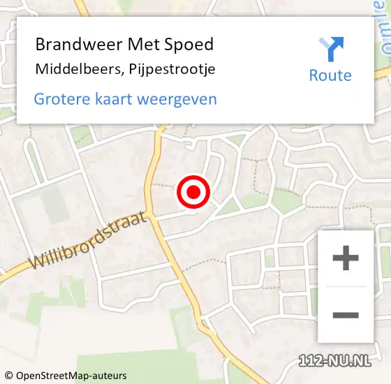 Locatie op kaart van de 112 melding: Brandweer Met Spoed Naar Middelbeers, Pijpestrootje op 24 december 2023 21:47