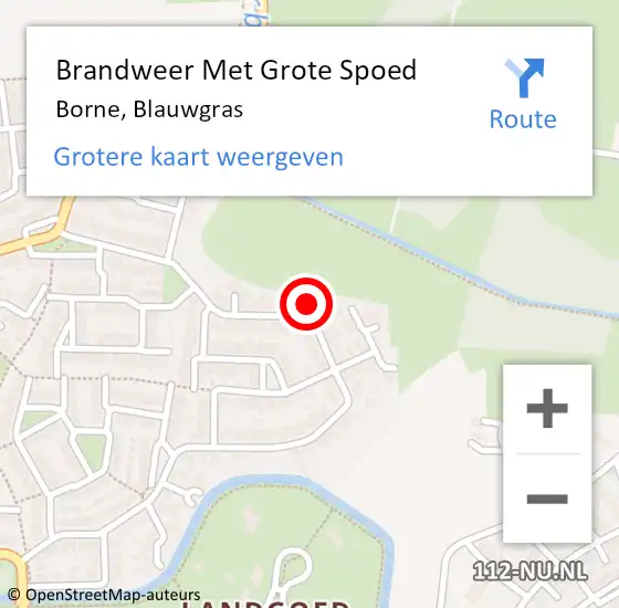 Locatie op kaart van de 112 melding: Brandweer Met Grote Spoed Naar Borne, Blauwgras op 24 december 2023 21:58