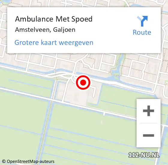 Locatie op kaart van de 112 melding: Ambulance Met Spoed Naar Amstelveen, Galjoen op 24 december 2023 22:15