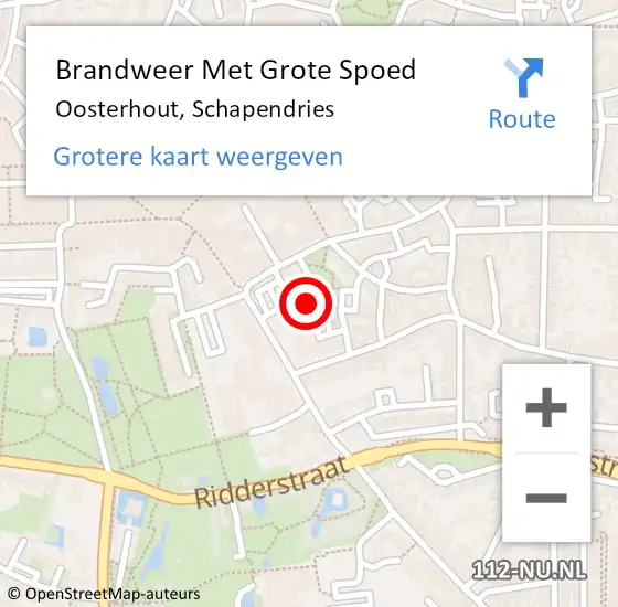 Locatie op kaart van de 112 melding: Brandweer Met Grote Spoed Naar Oosterhout, Schapendries op 24 december 2023 22:39