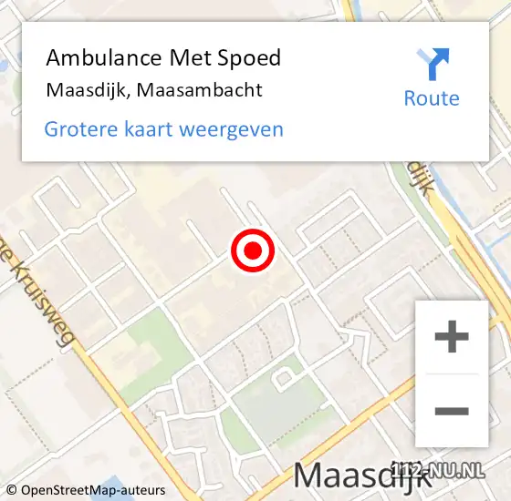 Locatie op kaart van de 112 melding: Ambulance Met Spoed Naar Maasdijk, Maasambacht op 24 december 2023 22:41