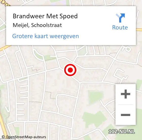 Locatie op kaart van de 112 melding: Brandweer Met Spoed Naar Meijel, Schoolstraat op 24 december 2023 22:49