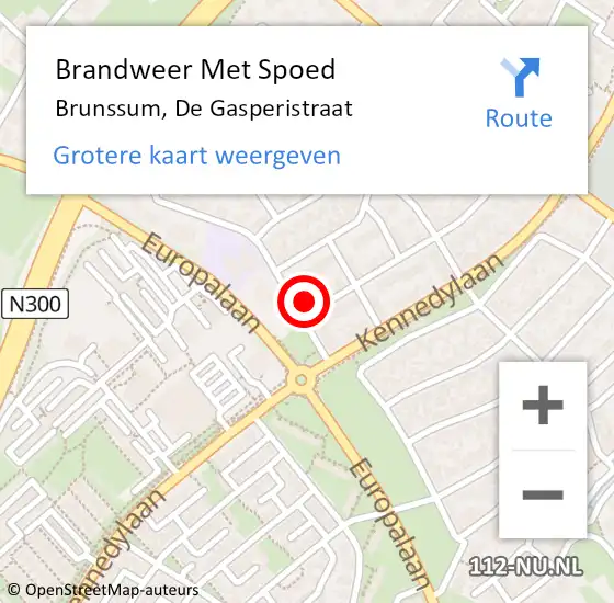 Locatie op kaart van de 112 melding: Brandweer Met Spoed Naar Brunssum, De Gasperistraat op 24 december 2023 23:04