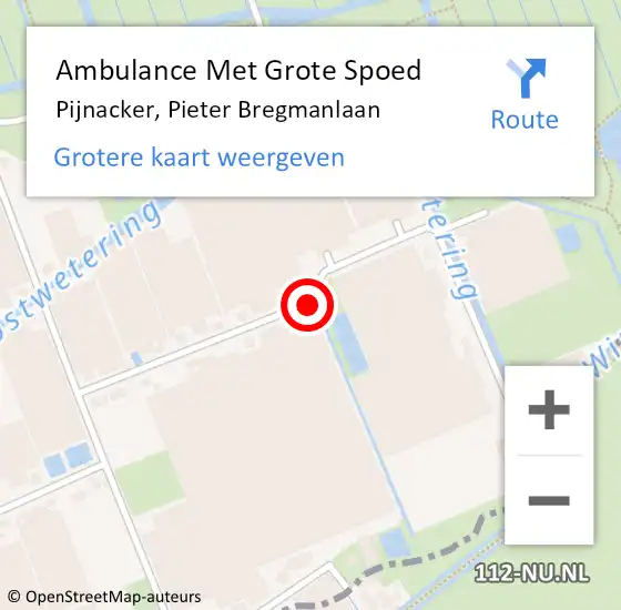 Locatie op kaart van de 112 melding: Ambulance Met Grote Spoed Naar Pijnacker, Pieter Bregmanlaan op 19 september 2014 16:24