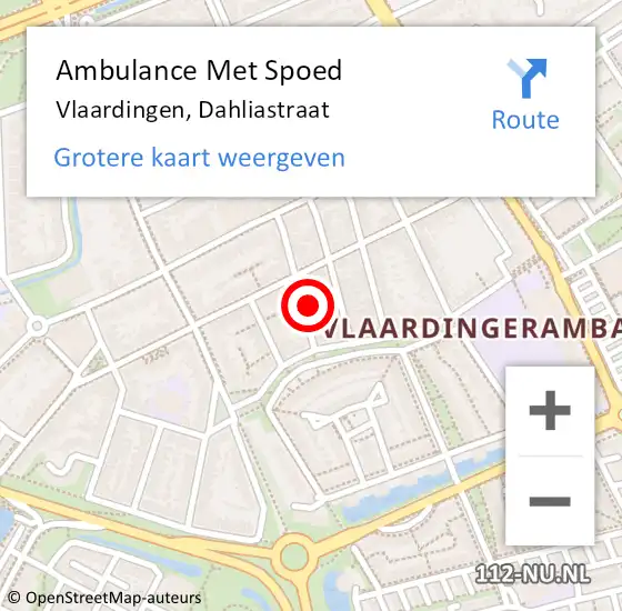 Locatie op kaart van de 112 melding: Ambulance Met Spoed Naar Vlaardingen, Dahliastraat op 24 december 2023 23:38