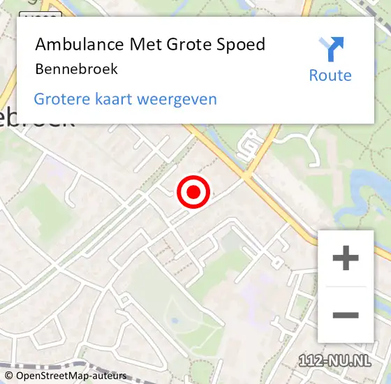 Locatie op kaart van de 112 melding: Ambulance Met Grote Spoed Naar Bennebroek op 24 december 2023 23:57