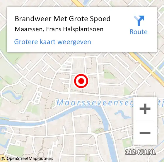 Locatie op kaart van de 112 melding: Brandweer Met Grote Spoed Naar Maarssen, Frans Halsplantsoen op 25 december 2023 00:16