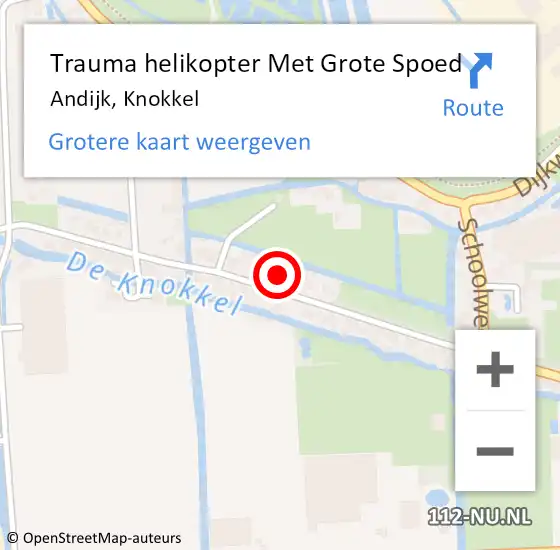 Locatie op kaart van de 112 melding: Trauma helikopter Met Grote Spoed Naar Andijk, Knokkel op 25 december 2023 00:34
