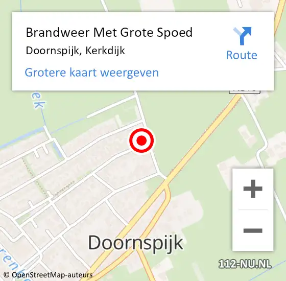 Locatie op kaart van de 112 melding: Brandweer Met Grote Spoed Naar Doornspijk, Kerkdijk op 25 december 2023 01:28