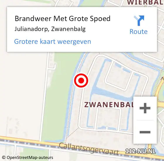 Locatie op kaart van de 112 melding: Brandweer Met Grote Spoed Naar Julianadorp, Zwanenbalg op 25 december 2023 01:34