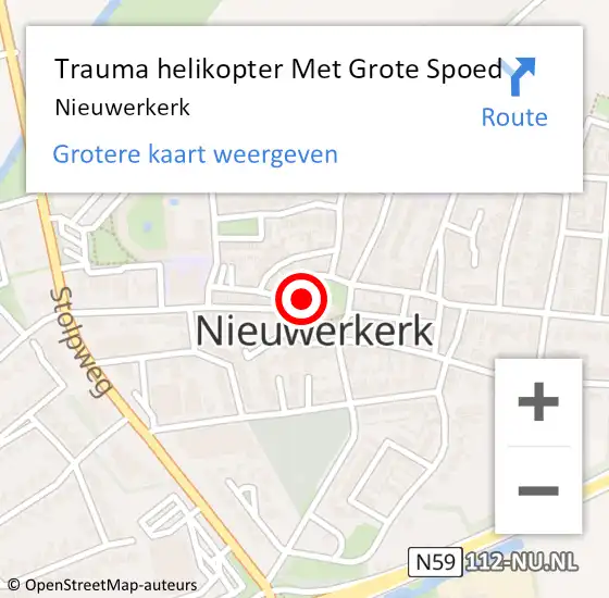 Locatie op kaart van de 112 melding: Trauma helikopter Met Grote Spoed Naar Nieuwerkerk op 25 december 2023 01:39