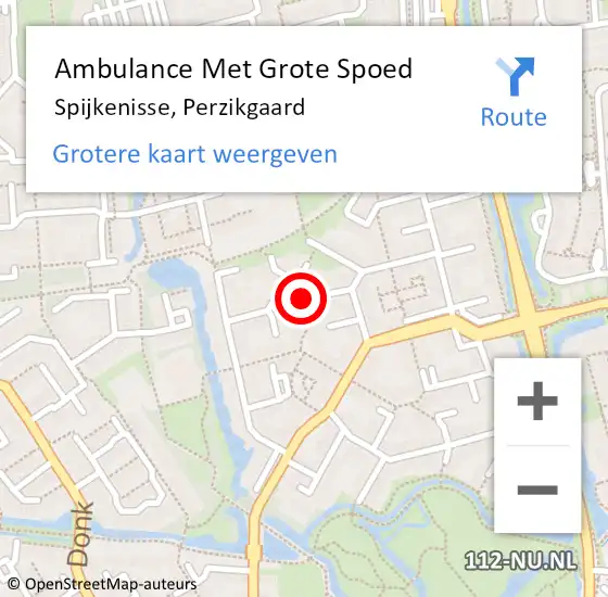 Locatie op kaart van de 112 melding: Ambulance Met Grote Spoed Naar Spijkenisse, Perzikgaard op 25 december 2023 02:03